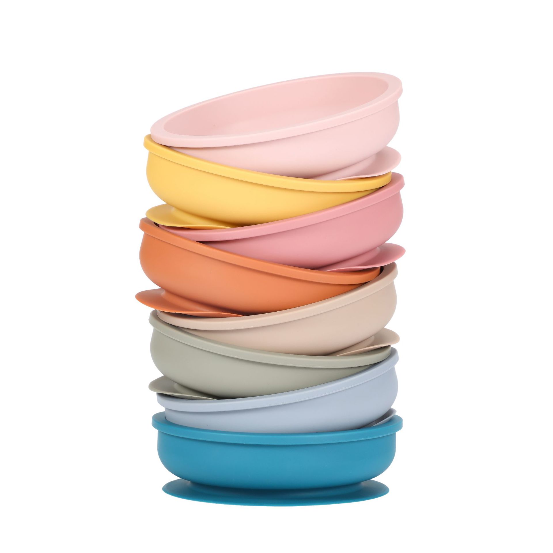 儿童硅胶餐盘生产厂家 婴儿防滑防摔强力吸盘碗食品级硅胶辅食碗