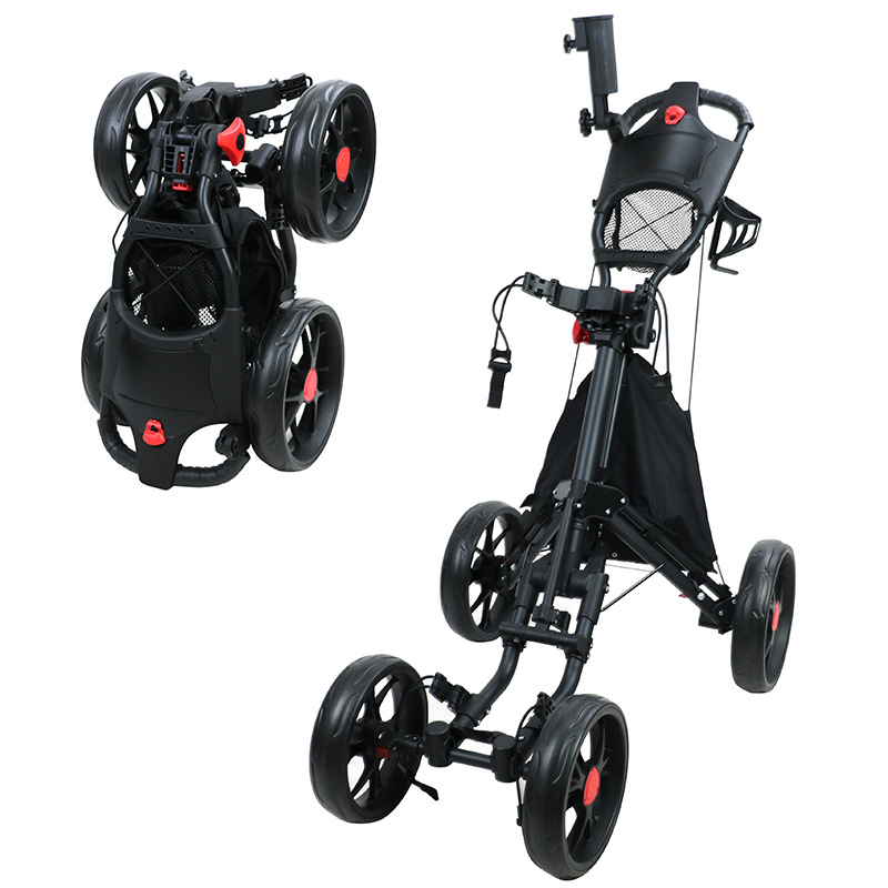 Factory Foldable 4 Wheels Golf Trolley Golf Supplies Cross-Border Hot Selling Golf Charter