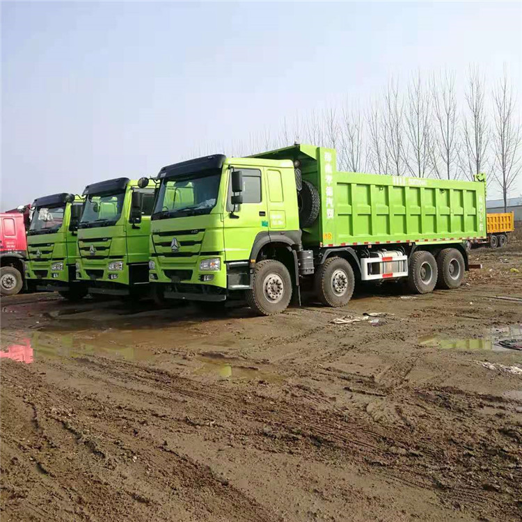 0成交0辆二手翻斗自卸车 used howo前四后八货车371马力 豪沃8x4自卸