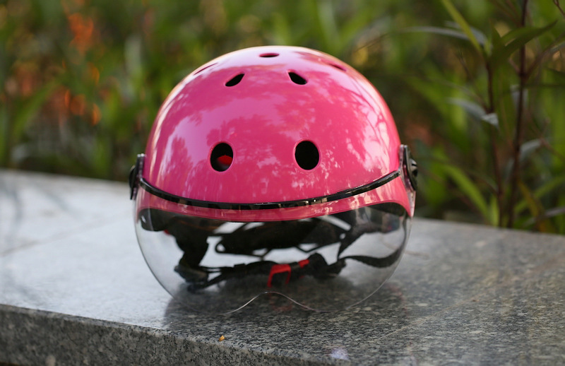 高质量电动车通用头盔现货均码粉红色少女款单车保护盔电动自行车