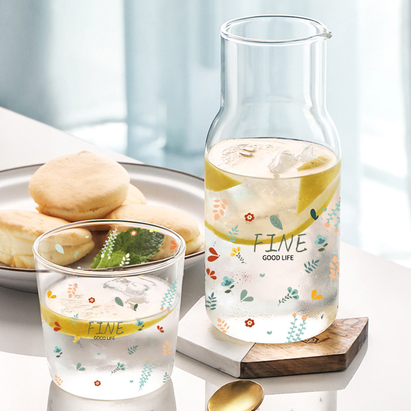 Bai Li Bo Fei Hong Kong Style One-Person Pot Leisure Tea High Boron Heat-Resistant Glass Milk Breakfast Juice Jug Cup Gift