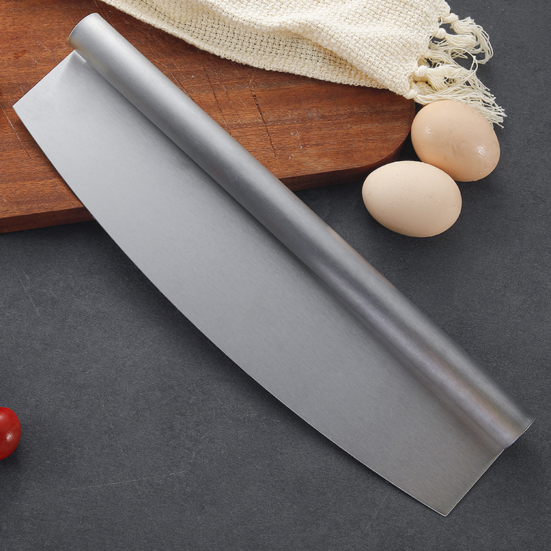 烘焙工具 不锈钢半月披萨轮刀商用披萨摇刀滚刀半圆pizza牛轧糖刀