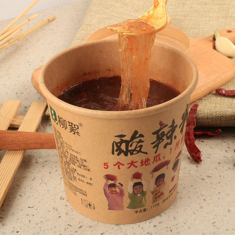 柳絮酸辣粉山东特产泗水红薯地瓜粉条粉丝零食速食119g×6桶整箱