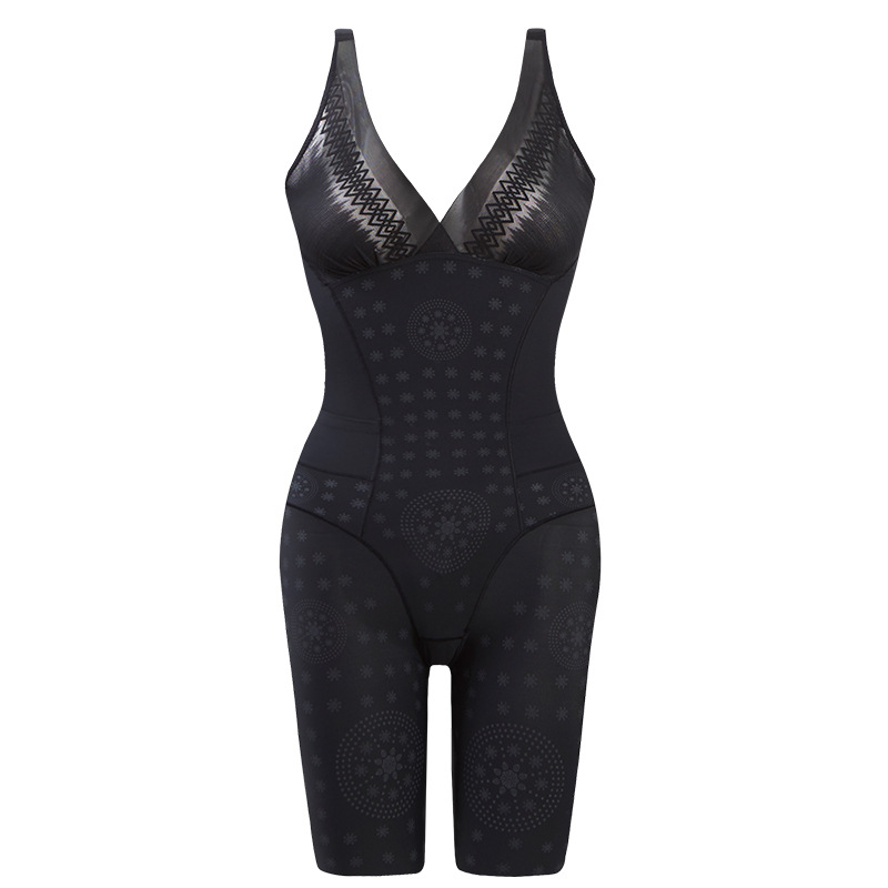 2973咖啡因体雕衣收腰束腹提臀可调节吊带美体衣后脱式连体塑身衣
