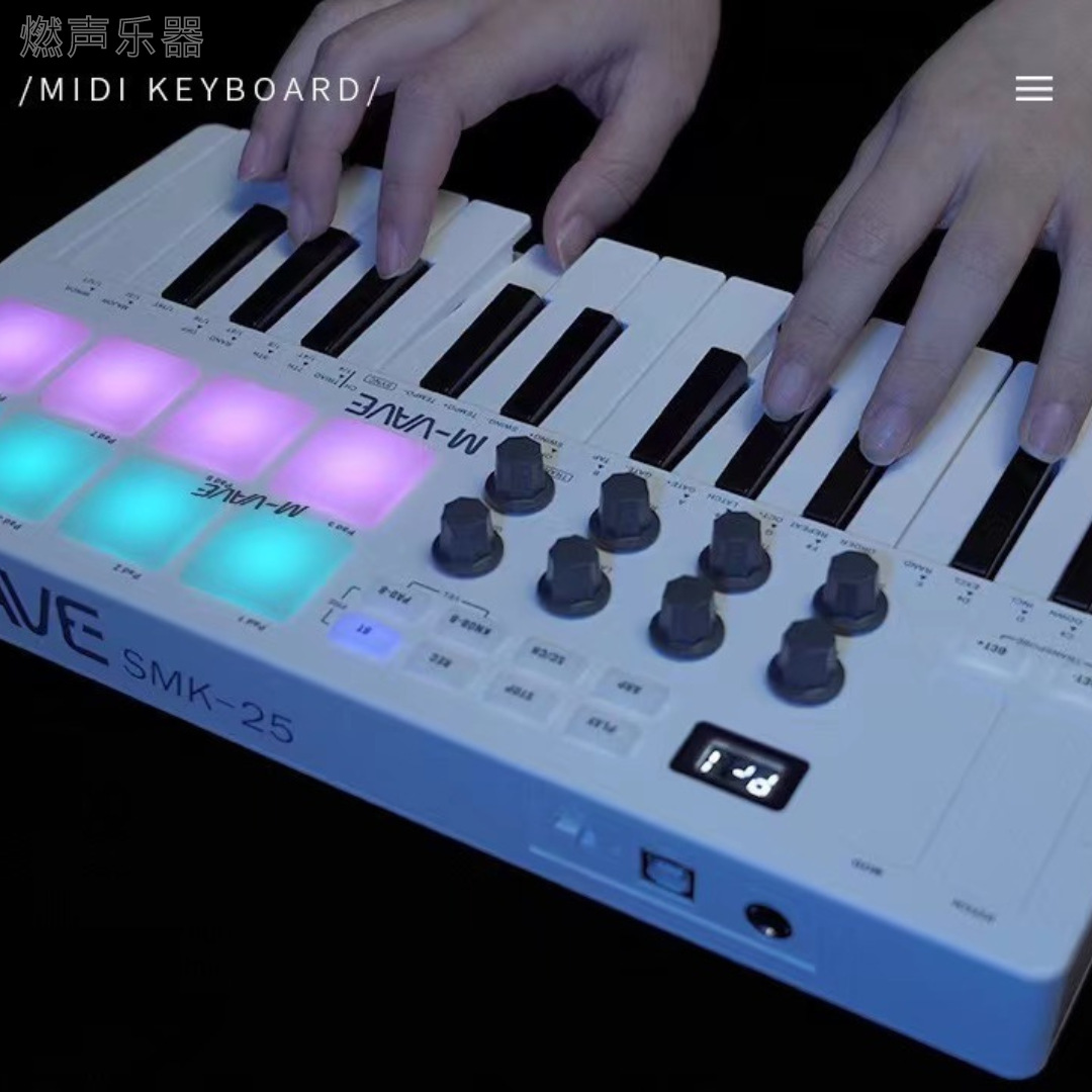 25键midi键盘专业MIDI控制器打击垫音乐编曲无线便携充电力度琴键
