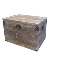 批发复古木箱带盖储物箱实木收纳箱带锁小木盒做旧服装店装饰道具