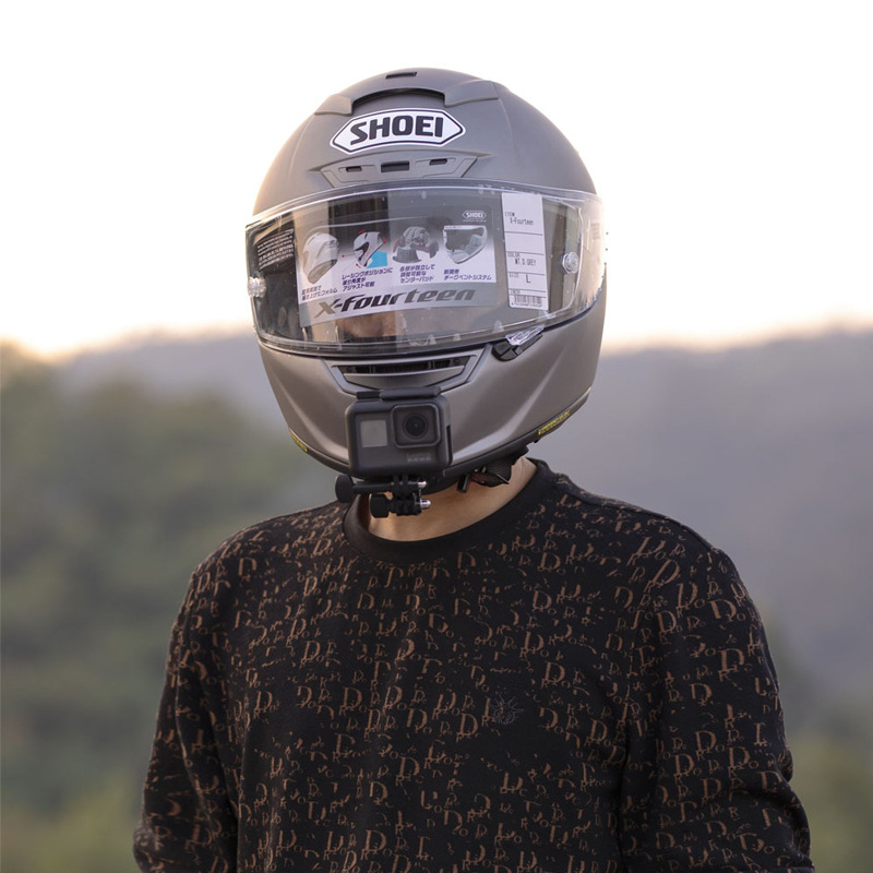 gopro运动相机头盔下巴支架shoei x14摩托车头盔铝合金底座