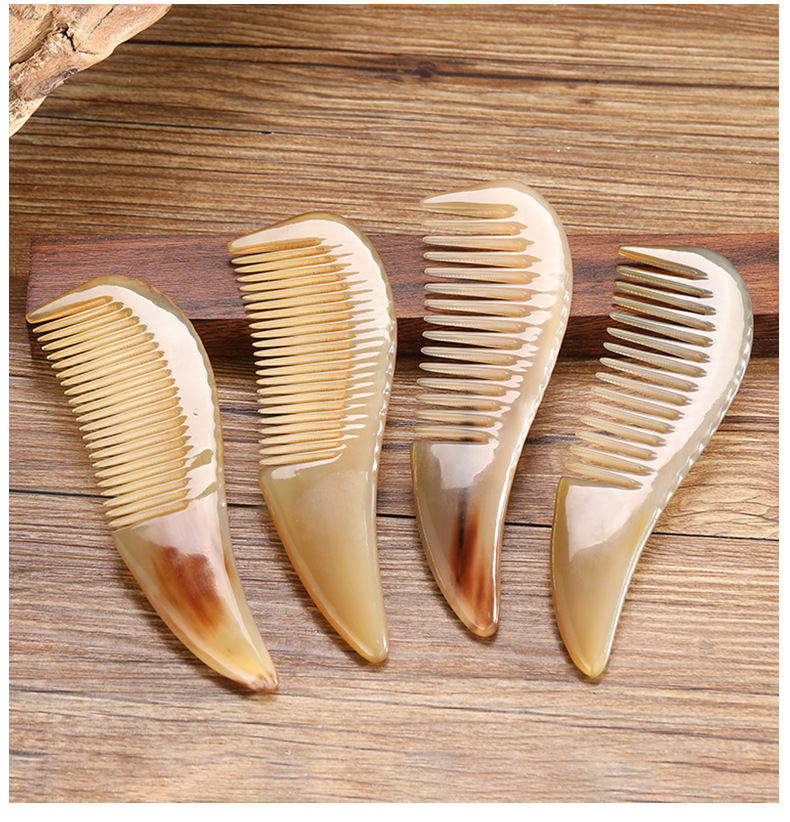 新款优品自然梳非洲水牛角梳子居家美发梳商务工艺礼品梳可定logo