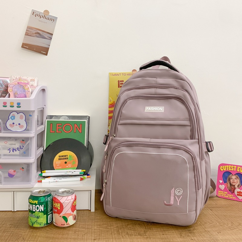 2023 New Korean Style Student Schoolbag Versatile Stain-Resistant Large Capacity Good-looking High School Junior High School Student Backpack