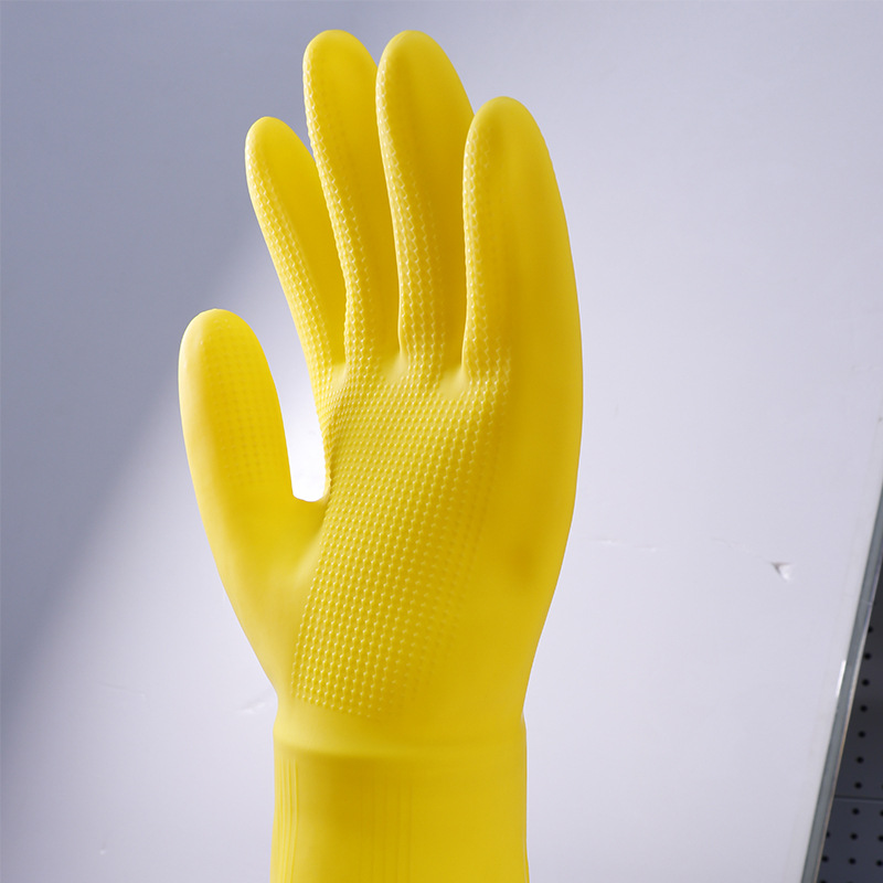 加长加厚保暖接袖塑胶手套清洁家务洗碗手套胶皮手套家用丁-报价