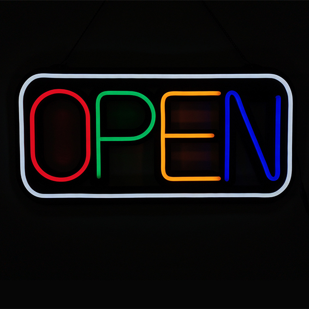 高亮led多色open营业灯牌 硅胶霓虹灯open sign open广告标识牌