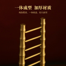 纯黄铜梯子摆件竹节梯节节高步步家居客厅高升装饰开业生日礼品LL
