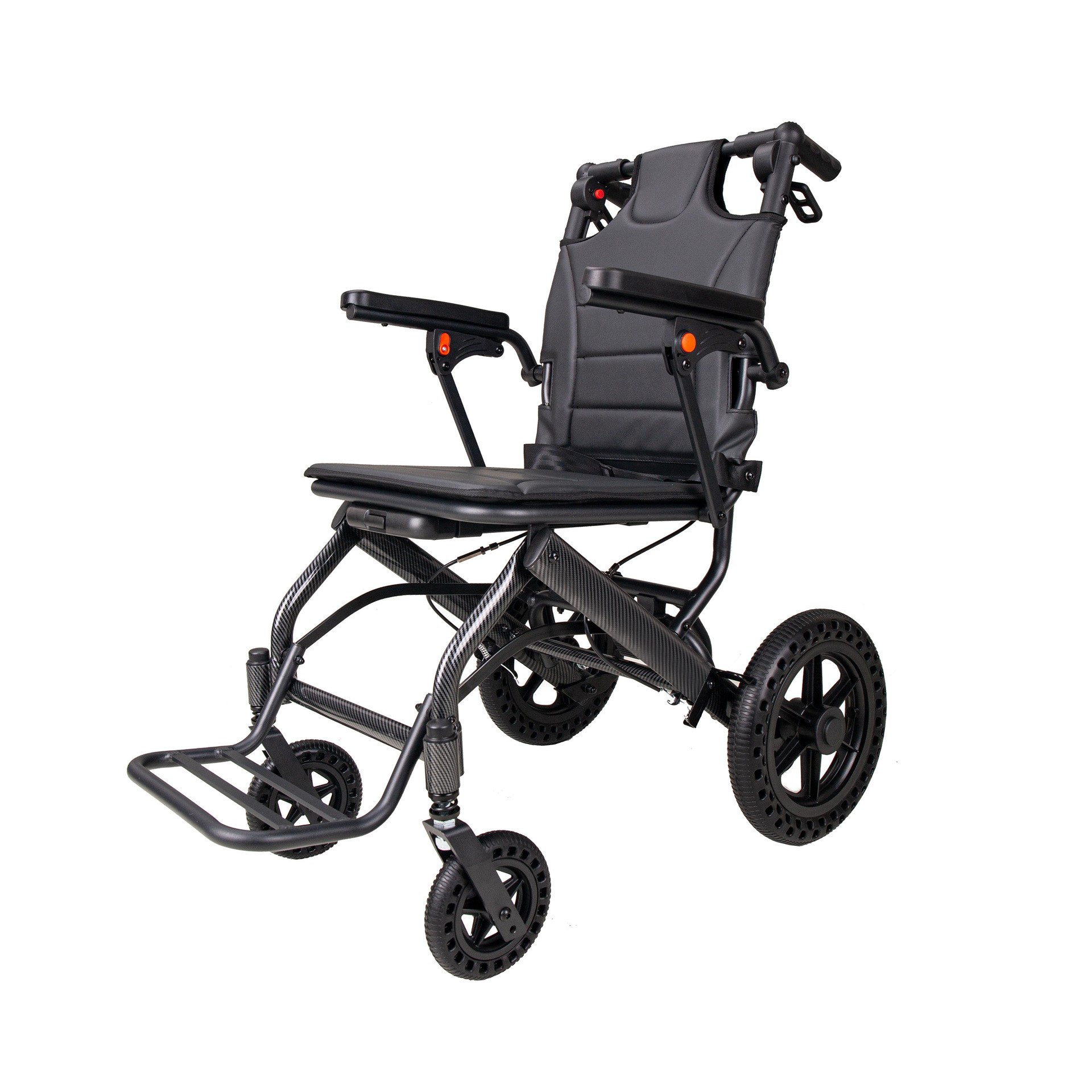 跨境铝合金车架碳纤维表面处理旅行轮椅残疾人老年人出行手动轮椅