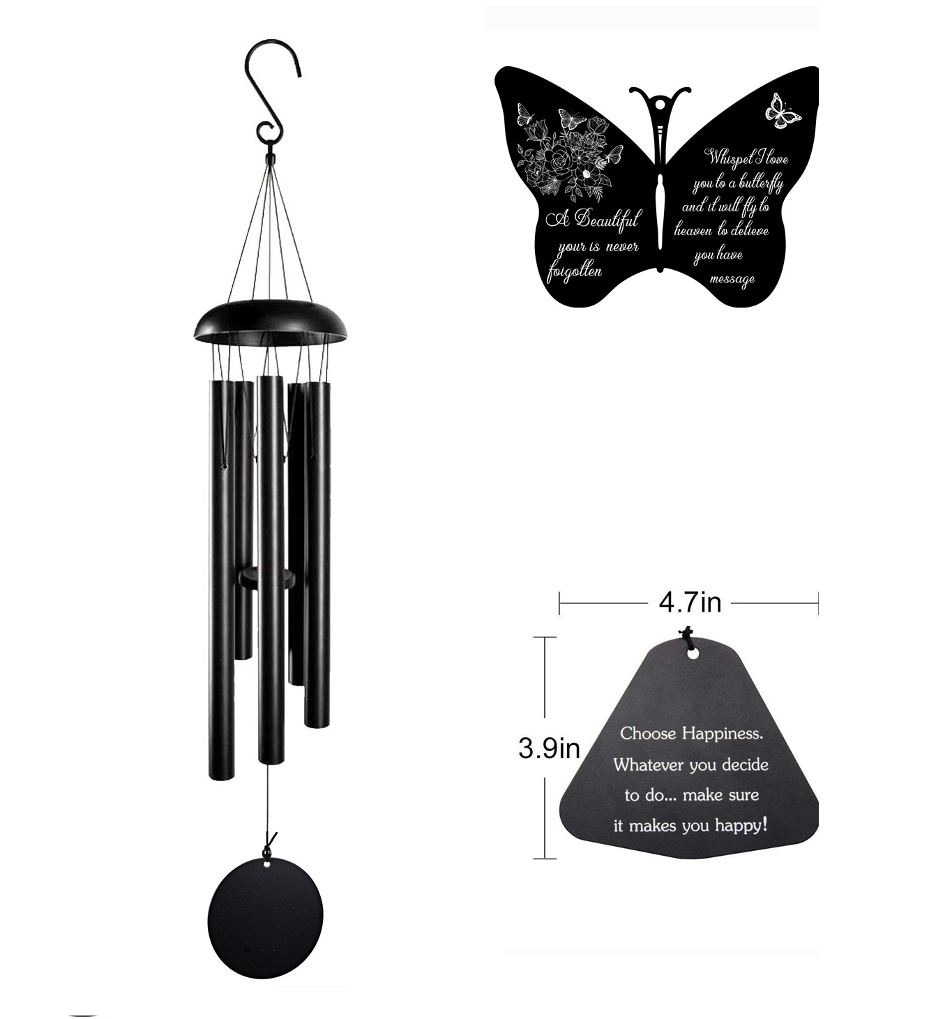 金属管复古音乐风铃 花园装饰品挂件5管