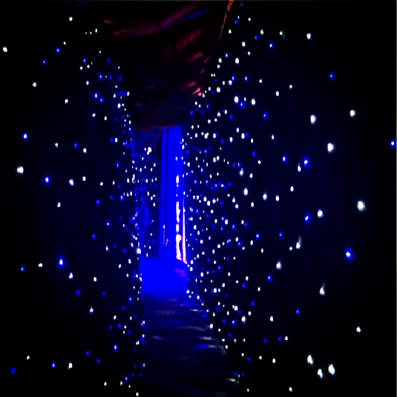 舞台灯光led星空幕布直播背景墙蓝色星光布流星雨 演出酒吧星空顶