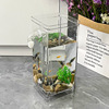 fish tank small-scale With cover Turtle tank household desktop Goldfish Landscaping transparent Super White a living room Mini Eco-cylinder