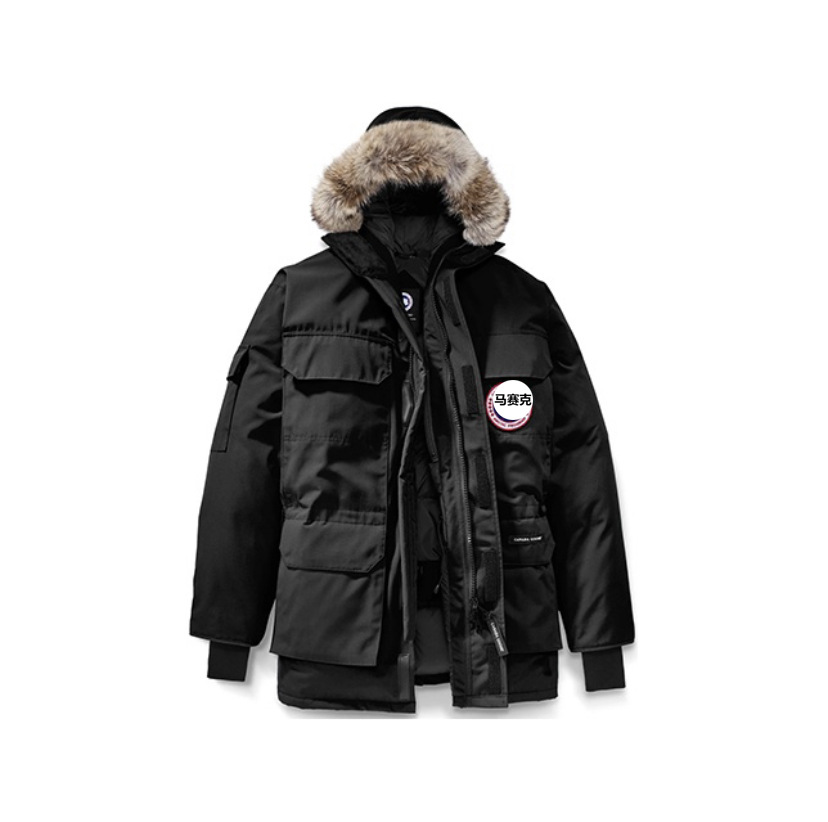 莆田08款大鹅远征款羽绒服白标马甲批发黑标01款短款飞行员石墨灰