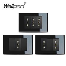 Italian Chile Wall Outlet 118*75mm Wallpad L3 Black Crystal