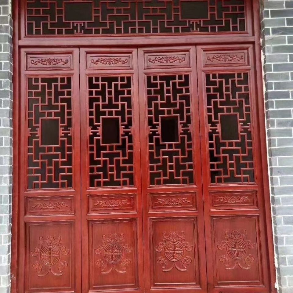 屏风仿古门实木门隔断东阳木雕花格新实木花格窗玄关中式欧式