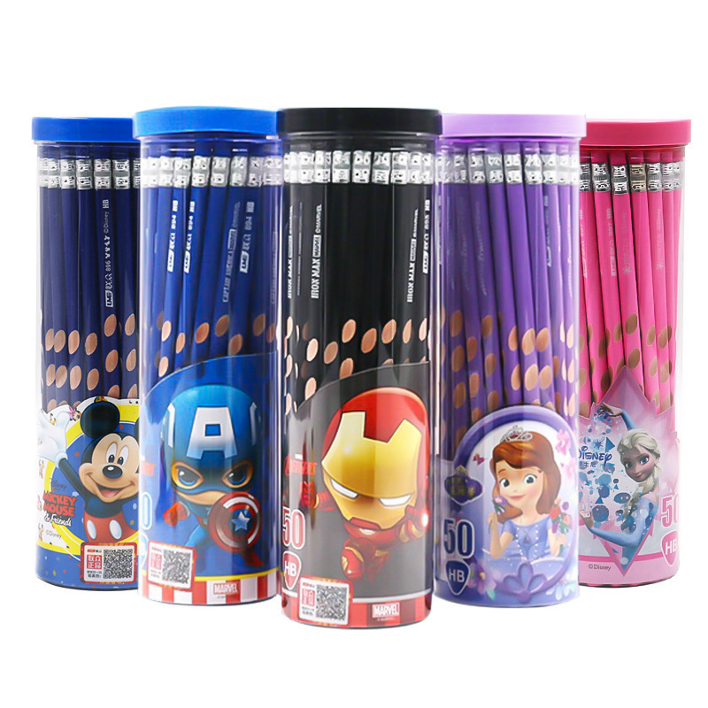 Disney Disney E0060 Series Children Cartoon with Eraser 30 Barrel Leather Tip Groove Pencil