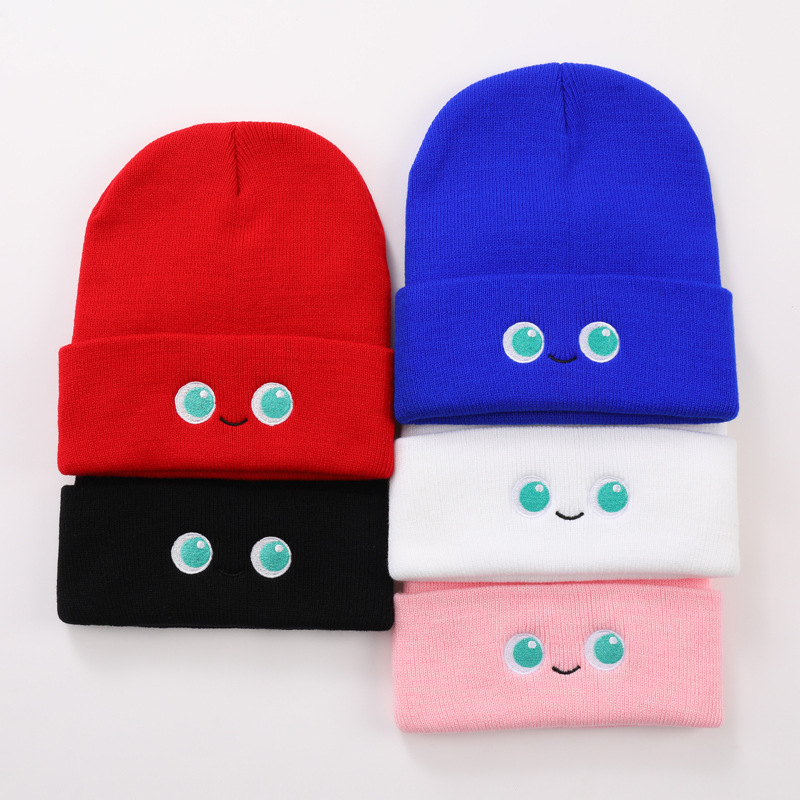 Anime, Cartoon, Cute Eyes Warm Wool Hat Male and Female Students Autumn and Winter Hat