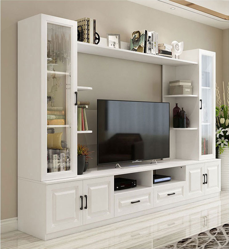 客厅背景墙 储物柜简约现代电视柜书柜组合墙柜小户型展示柜