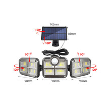 新款太阳能灯，138LED灯感应灯照明灯壁灯庭院灯户外灯三头灯射灯