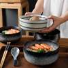 Instant noodle bowl Japanese ceramics A bowl of instant noodles With cover single Easy clean Rice bowl household Dishes suit