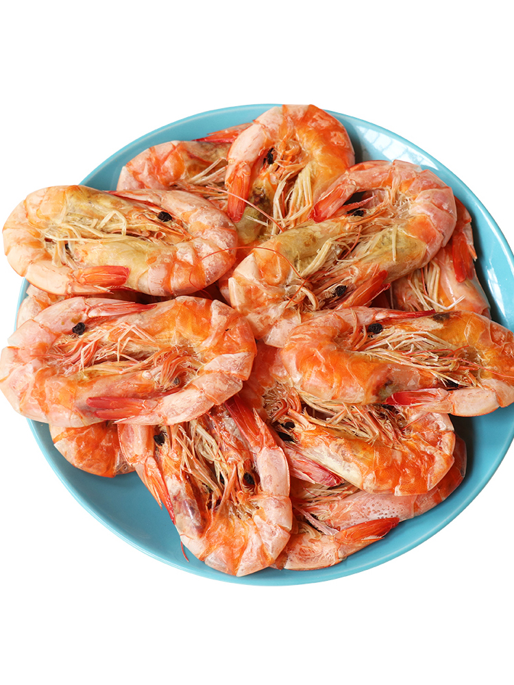 青岛特产海虾干对虾干虾海鲜干货大号碳烤加热即食零食孕妇小吃