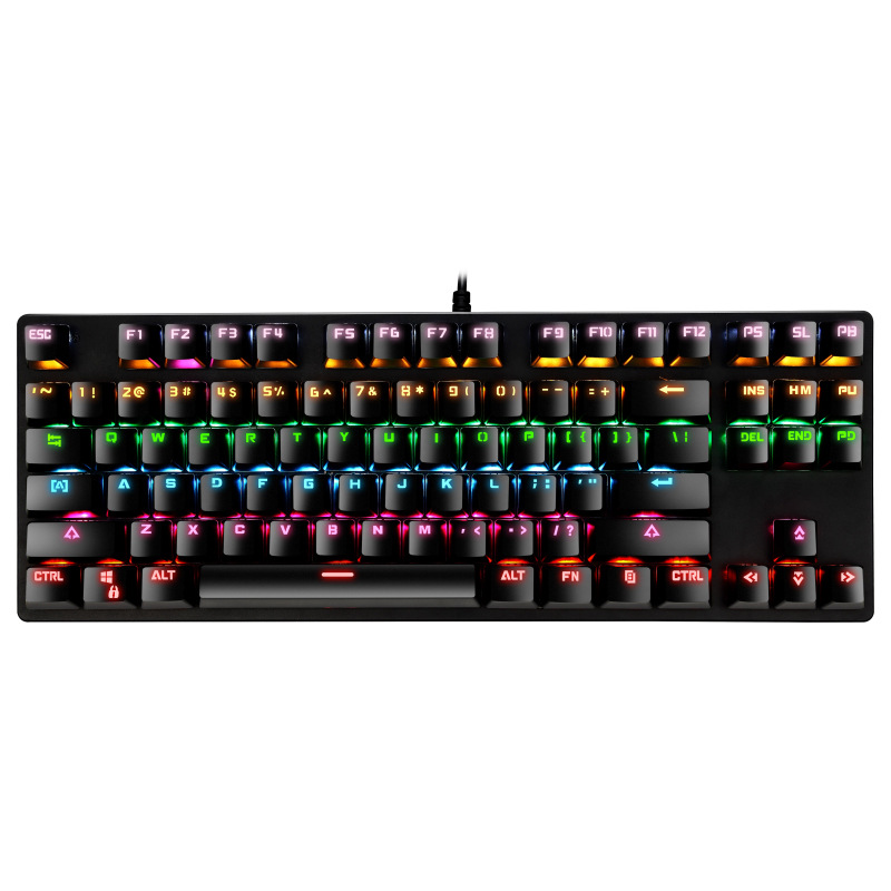 Yunguoguo K7 Office Computer Mechanical Wired Keyboard ABS Key Cap 87 Key Gaming Electronic Sports Illuminant Keyboard Wholesale