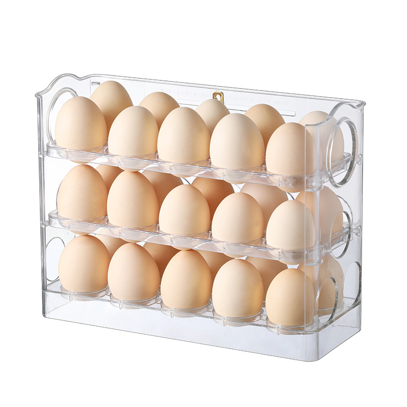 T41/C67 Eggs Storage Box Refrigerator Side Door Kitchen Preservation Organizing Storage Gadget Eggs