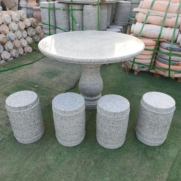 花岗岩石桌石凳户外阳台天然石头桌子公园小区广场庭院室内外园林