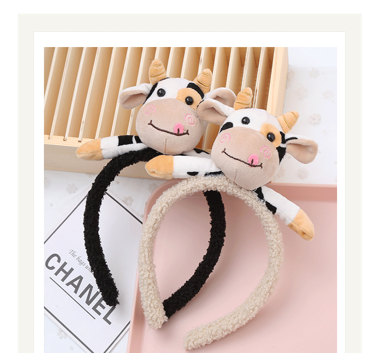 韩国可爱新款卖萌奶牛发箍新年发饰牛角造型发卡外出表演节日头饰