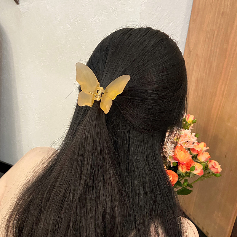 Super Fairy Butterfly Clip Shark Clip Female Summer Back Head Hairpin Small Headdress Clip Hair Accessories New Hair Grip