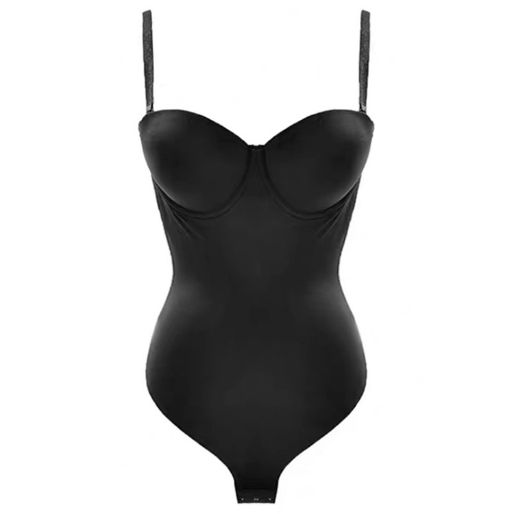 Seamless One-Piece Bare Back Women's Underwear 2021 New Big Chest Black Dress Corset U-Shaped Beauty Back Invisible Bra