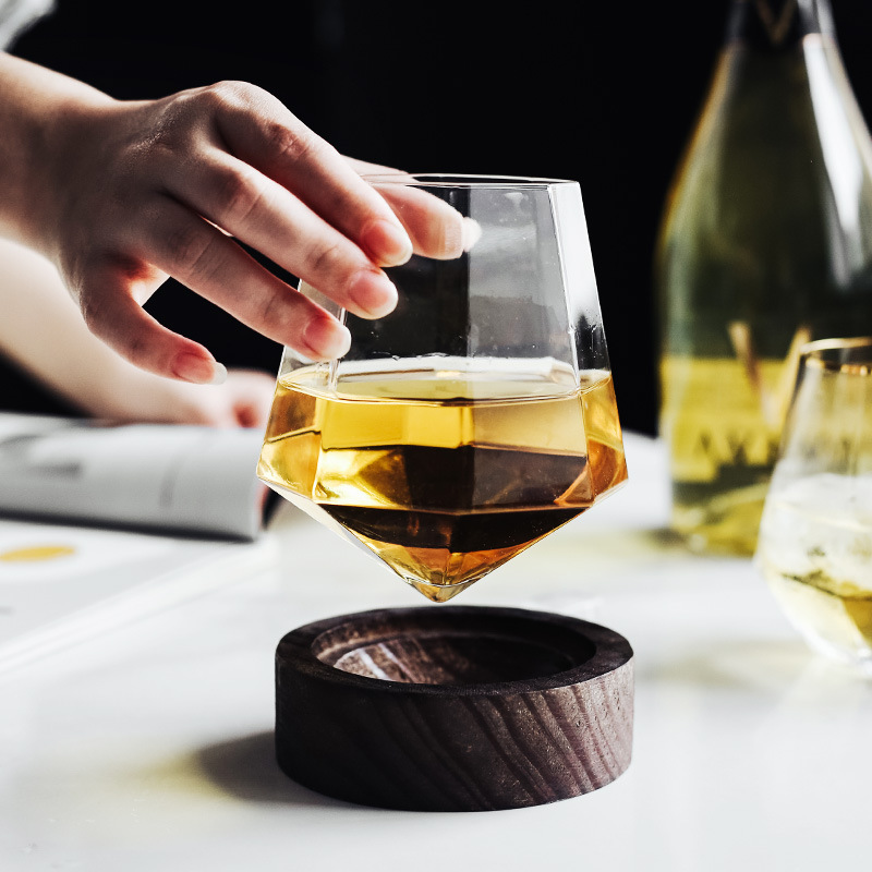 创意不倒翁红酒杯水晶手工洋酒杯套装高脚威士忌杯玻璃杯喝酒杯子