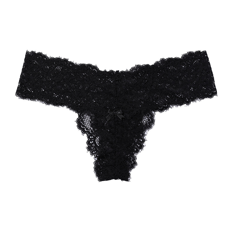 European and American Style Sexy Lace T-Back Women's Low Waist Sexy Temptation Sports Breathable T-Shaped Panties Women's Cotton Crotch T-Back