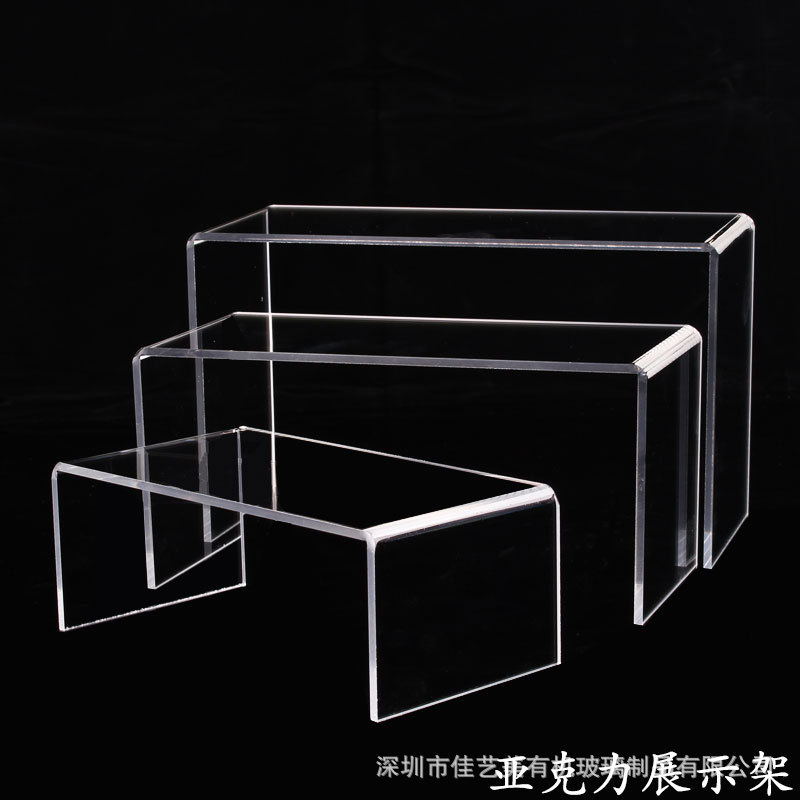 亚克力折弯u型陈列架亚克力黑色皮鞋陈列架商场组合道具展示架