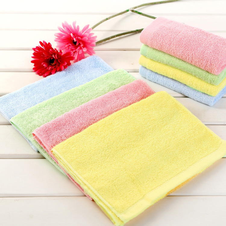 儿童纯色毛巾25*50cm竹纤维毛巾儿童毛巾 柔软舒适家用毛巾批发