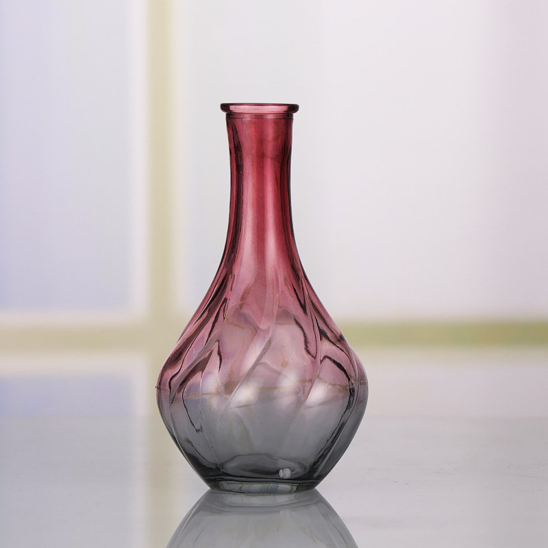 European Style Decoration Ornaments Colorful Gradient Small Fresh Colored Glass Vase Transparent Vase Office Living Room Vase