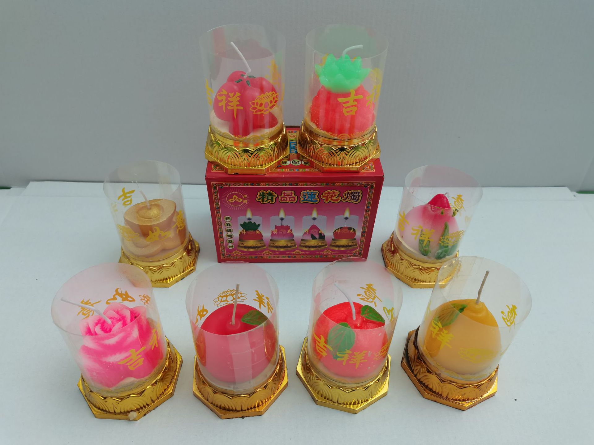 莲花蜡烛灯祭祀用品 供佛荷花蜡烛 长明灯 家用莲花 6小时水果烛