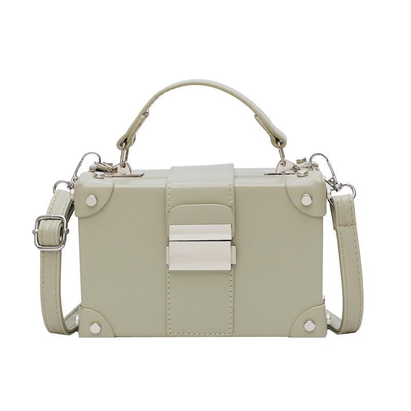 2023 New Chain Bag Women's Twist Lock Shoulder Bag Handbag Women's Solid Color Fashion Small Box Bag