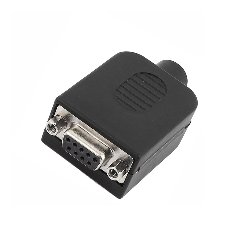 db9免焊串口com转接线端子rs232接插外壳422九针孔dr9板485 母头