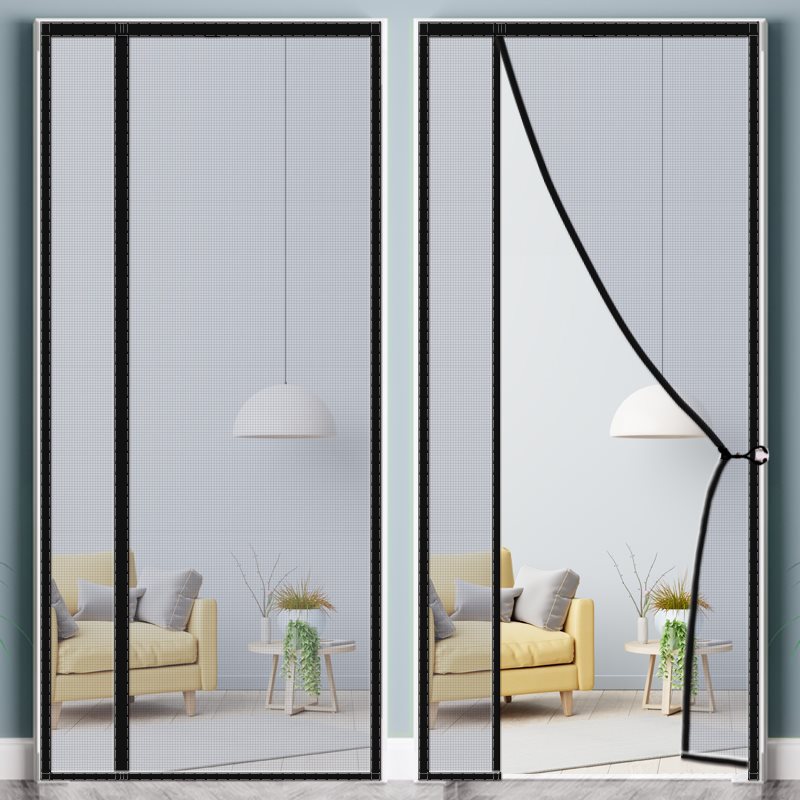 侧开款蚊帐防蚊门帘夏季家用磁吸条高档磁性纱门纱窗门纱帘子