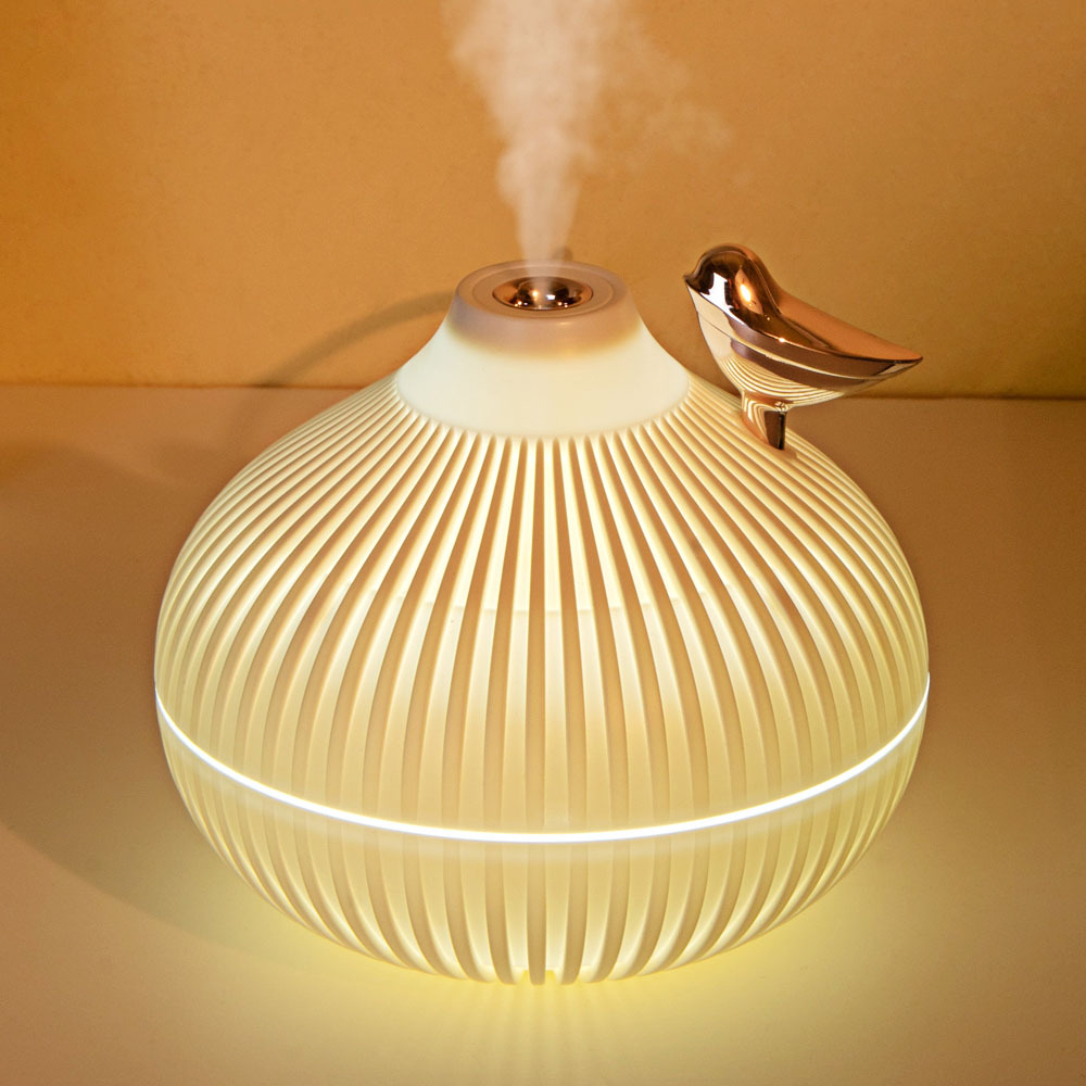 300ml Heavy Fog Onion Humidifier Mute Humidifying Two-Speed Spray Usb Humidifier with Sleeping Three-Color Temperature Night Light