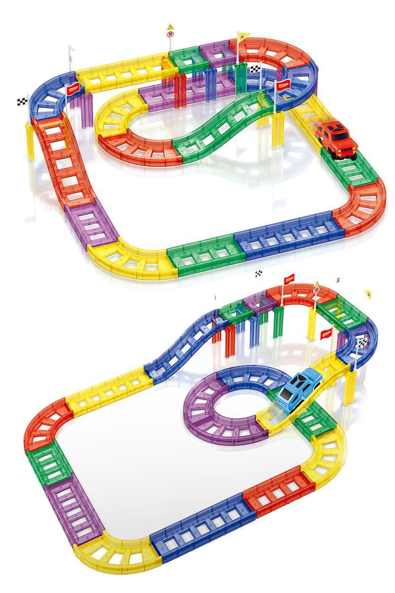 Magnetic Track Magnetic Building Blocks Assembling Children's Toy Electric Racing Girl Boy Magnetic Track Suit Wholesale