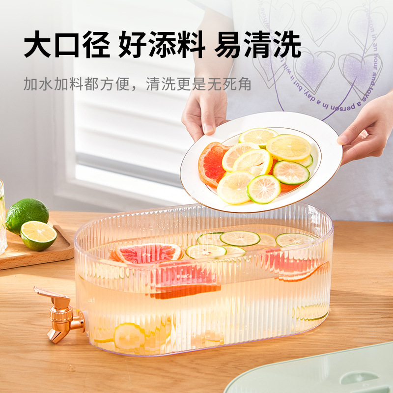 New 5.3L Large Capacity Cold Water Pot Summer Refrigerator Fruit Teas Cold Drink Cold Water Bottle with Faucet Water Pitcher 0714