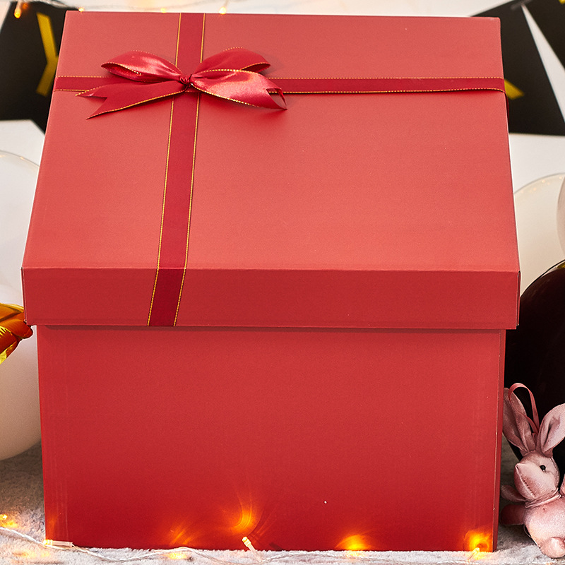 大号包装盒纸箱礼盒红色礼物盒款男女生超大空盒生日礼品盒子特大
