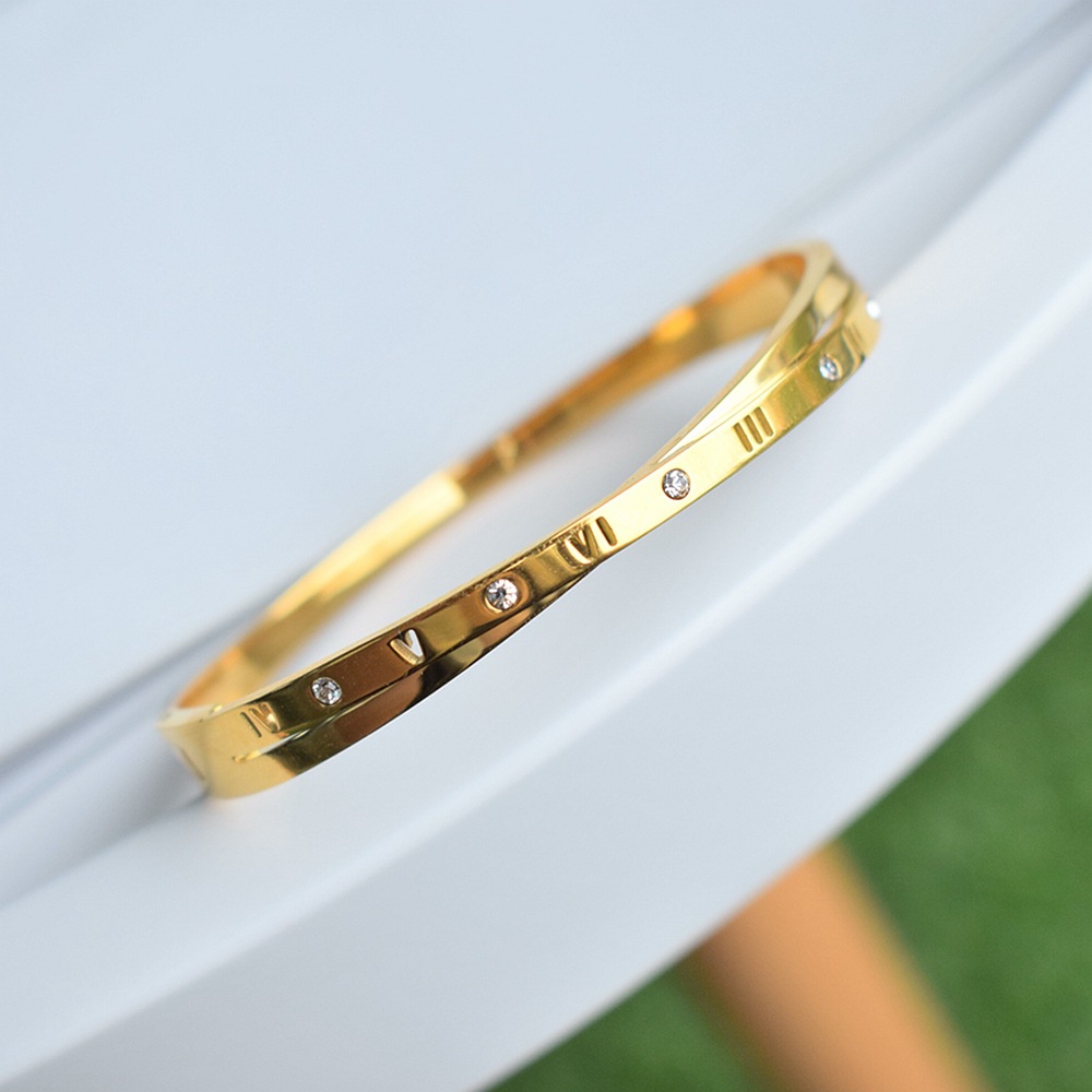 罗马数字手镯金色韩版简约时尚设计网红手环气质百搭冷淡风手饰女