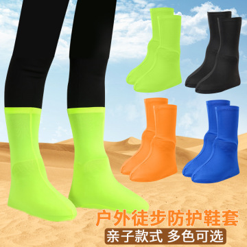 户外徒步沙漠防沙鞋套男女儿童高弹透气松紧防滑登山越野全包腿套